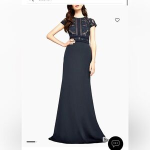 Tadashi Shoji Floral Embroidered Crepe Gown